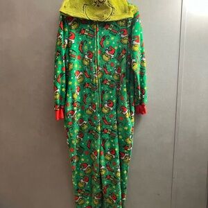 Green Grinch Christmas Onesie Size Large